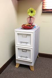 diy file cabinet into accent table