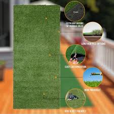 green artificial gr runner rug