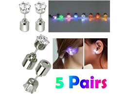 5 Pairs Changing Color Christmas Light Up Led Earrings Studs Flashing Blinking Earrings Dance Party Accessories Valentines Day Easter Gifts For Kids Him Her Men Women Newegg Com