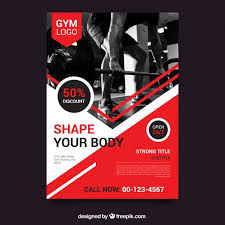 Red Gym Flyer Template With Image Vector Free Download