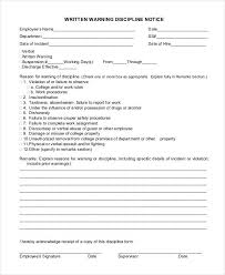 Employee Discipline Form 6 Free Word Pdf Documents