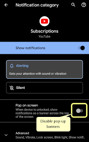 disable pop up banner notifications