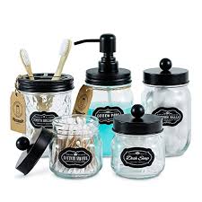 Most are unscented, so i suggest finding a rose oil or something to put in the water. Buy Upgrade 5 Pcs Mason Jar Bathroom Accessories Set Bathroom Sets Includes Foaming Mason Jar Soap Dispenser Toothbrush Holder 3 Apothecary Jars For Country Countertop Rustic Farmhouse Decor Organizer Online In Indonesia B08vhwht7w