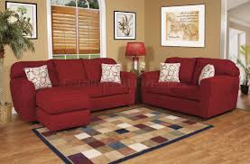 red fabric modern sofa loveseat set w