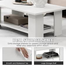 modern coffee table with storage shelf