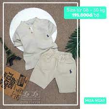Thời trang Quần áo trẻ em bé trai set Bộ linen lửng áo cổ trụ ngắn tay vải  mềm cho bé trai từ 1 2 3 4 5 6 7 8 9 10 tuổi