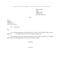 official resignation letter pre built