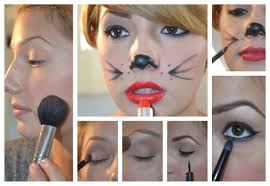 easy cat halloween makeup step by step