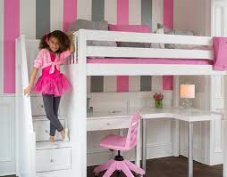 These days parents send their daughters to college to get some bbc. Girls High White Loft Bed With Desk Modern Kinderzimmer Washington D C Von Maxtrix Kids Furniture Houzz