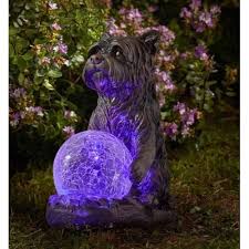 Dog Statue Led Garden Ornament Terrier