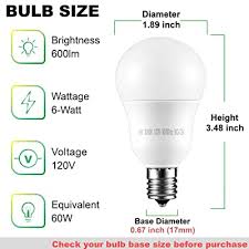 If you do have any question about light bulb base sizes, click in to learn more. Buy E17 Intermediate Base Led Bulb 6w 60 Watt Equivalent G14 Globe Ceiling Fan Light Bulbs Warm White 3000k 600 Lumens Non Dimmable Pack Of 6 Online In Indonesia B089396fmz