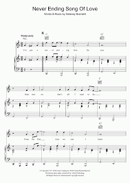 This si the song that never ends, yes it goes on and on my friends. Never Ending Song Of Love Piano Sheet Music