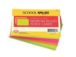 School Smart Ruled Index Card 90 Lb Stock 3 X 5 Inches Assorted