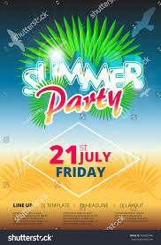 Summer Beach Party Event Vector Poster Stock Vector Royalty Free