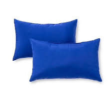 Blue Lumbar Outdoor Throw Pillow