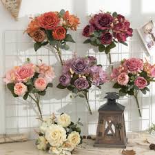Our uk florists are wonderfully adept at crafting the most respectable and appropriate flower arrangement of sympathy flowers. Bouquet 6 Forks Bunch Artifical Peony Silk Flower Hydrangea Wedding Home Decor Ebay