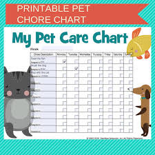 Pet Care Chore Chart Free Printable For Kids Chore Chart