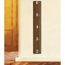 Walnut Wood Ruler Height Chart Wall Decal
