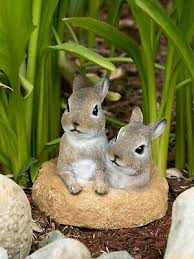Baby Bunny Rabbit Garden Statue