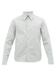 Point Collar Striped Cotton Shirt Gucci Matchesfashion Uk