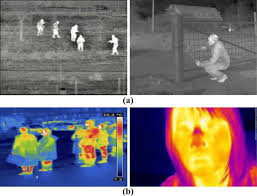 a gray scale thermal images b color