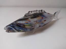 Vintage Mundgeblasener Muranoglas Fisch