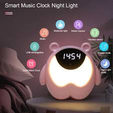 2020 Hot Led Cute Bear Alarm Clock Night Light Rgb Wake Up Lamp With Music Childrens Room Sensor Table Usb Desk Lamp Kid Gift From Davidkau 23 27 Dhgate Com
