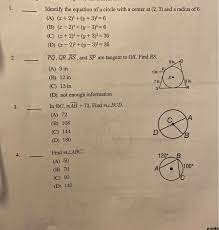 Solved 1 Identify The Equation Of A