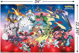 Buy Trends International Pokemon Mega Evolutions Wall Poster 22.375 x 34