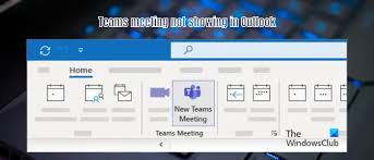 teams meeting not showing in outlook fix
