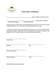next of kin verification form pdffiller