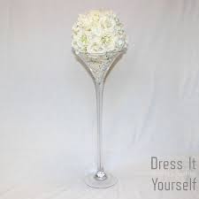 tall small martini glass vase hire