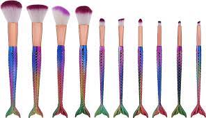 lewer mermaid tail makeup brush set