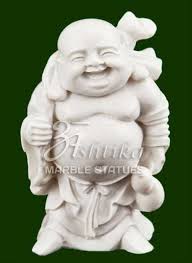 Marble White Laughing Buddha Stone
