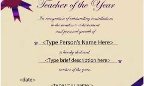Best Teacher Award Certificate Template Student Of The Year