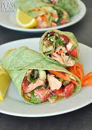 salmon wraps with homemade feta vinaigrette