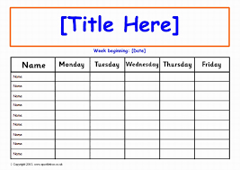 Editable 1 Week Daily Class Record Chart Printables
