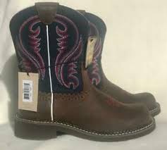 Details About Ariat Womens Fatbaby Heritage Boots Western Riding Boot Brown Blue Sizes 7 7 5