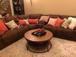 pillow placement for my brown sectional