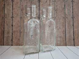 Vintage Glass Honey Bottles Jar Set Of