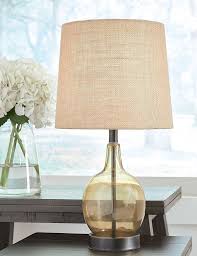 Ashley Furniture Arlomore Amber Glass Table Lamp