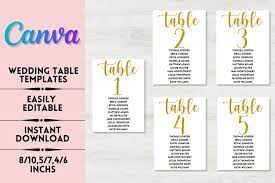 editable wedding table number seating