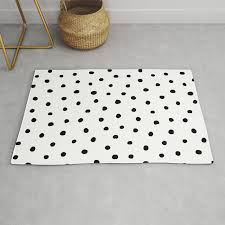 polka dot white background rug by