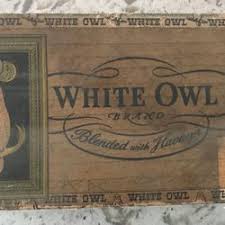 vine white owl cigar box in