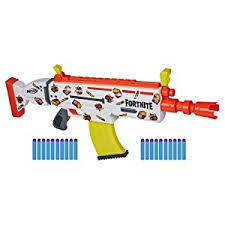 ► click here for the all new nerf fortnite blasters! Amazon Com Nerf Fortnite Ar Durrr Burger Motorized Blaster Customizing Stickers 20 Darts 10 Dart Clip For Youth Teens Adults Amazon Exclusive Toys Games