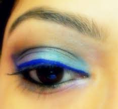 turquoise blue and purple eye makeup