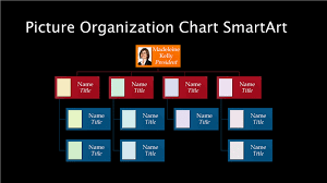 Picture Organization Chart Slide Multicolor On Black
