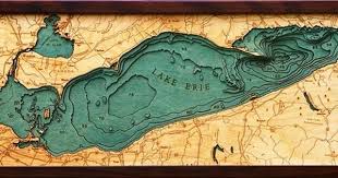 Lake Erie Depth Map Lake Erie 3d Nautical Wood Map Lake