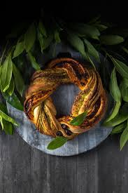 Twist the strips together instead of braiding, to make the wreath. Christmas Bread Wreath With Pesto Quite Good Food