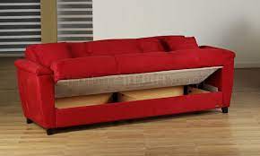 Red Microfiber Fabric Living Room